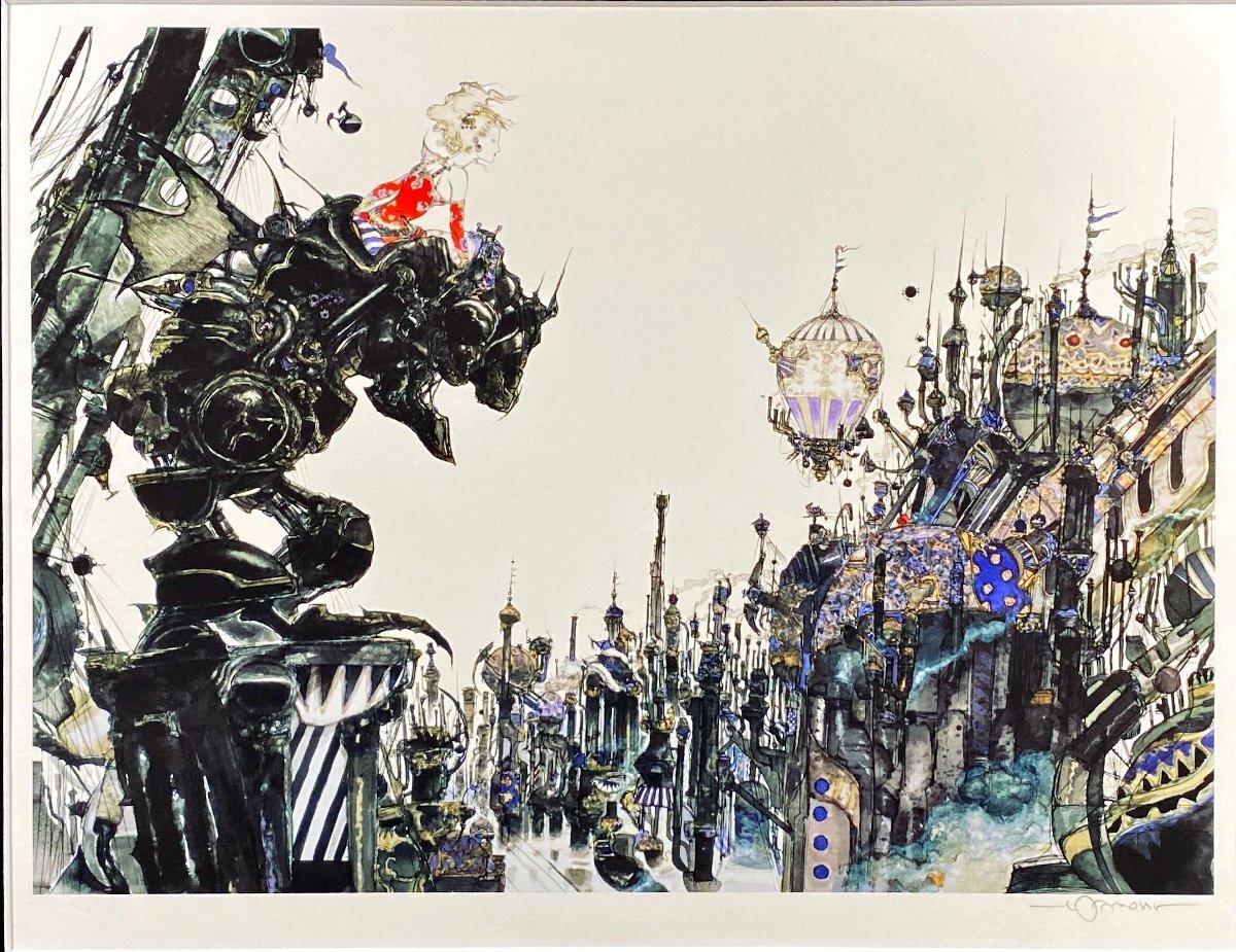 希少！）☆天野喜孝☆オーダー版画 街☆ジクレ☆版画作品☆FF6☆ティナ