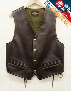 9T8763/未使用品 FOUR SPEED レザーベスト フォースピード