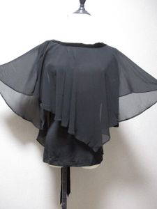 社交ダンス　gentil　黒★大き目ケープがついた～カットソー