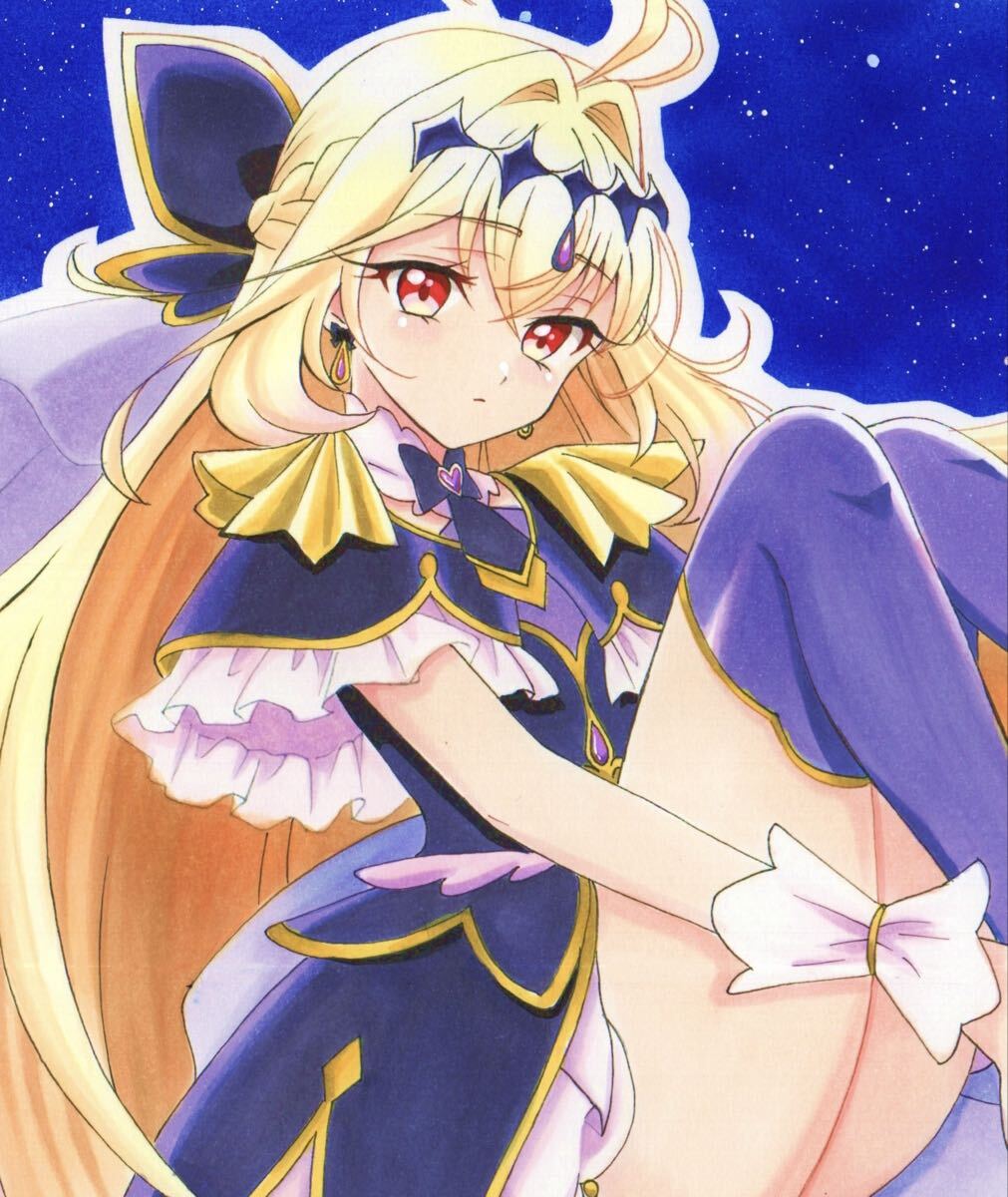 同人手描きイラスト 名探偵プリキュア キュアアルカナ・シャドウ A4