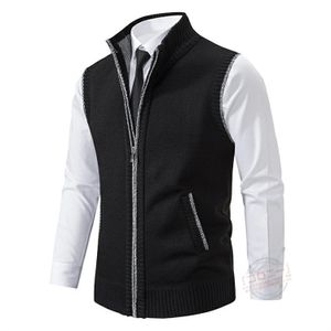 ベスト ニットベスト メンズ 裏起毛 ジップアップ ジャケット ビジネス カジュアル 前開