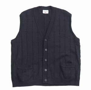 TK0515▽イタリア製 Marroneto メンズ メリノウール ニットベスト/ジレ ネイビー系