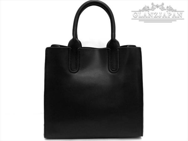LC05*限定*高級本革*黒*四角い形が可愛い♪2WAYミニトートバッグ