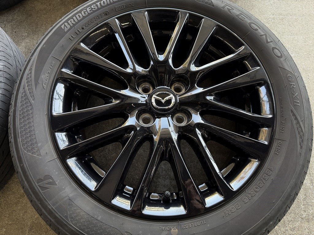 ガリ傷無し 4本 ☆ MAZDA2 ブラックトーンエディション 純正 5.5J +40
