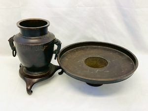 美品　薄端 花器 銅製 三足 花瓶 華道具 2026年最新】Yahoo!オークション -花器 薄端(銅製)の中古品・新品・未