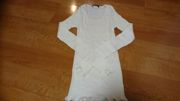 コテラック／シルク混定番インナーセーター／オフホワイト