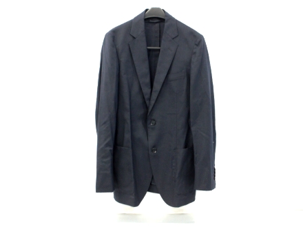 中古品 TOMORROWLAND テーラードジャケット ネイビー 44