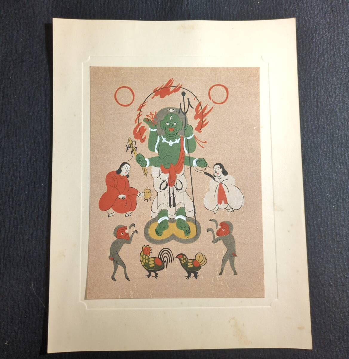 Y994 彩色 木版画◇大津絵集◇29枚 共箱付 風俗 画集 絵入 絵本 刷物