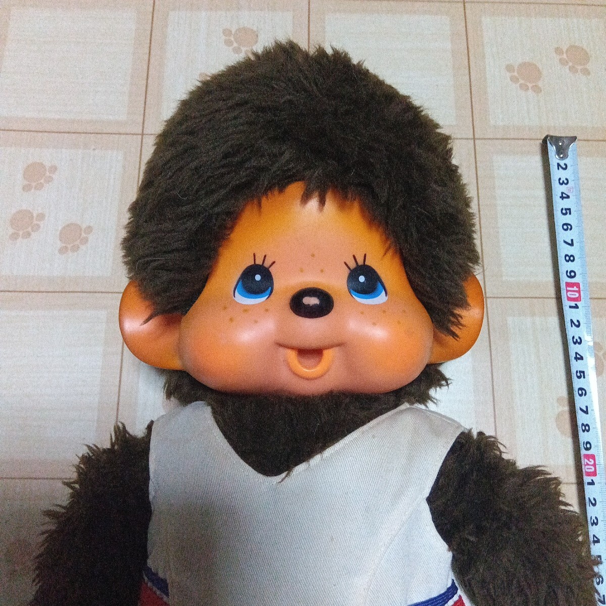 送料無料 モンチッチ テニスウェア 48cm 当時物 昭和レトロ 1974年製
