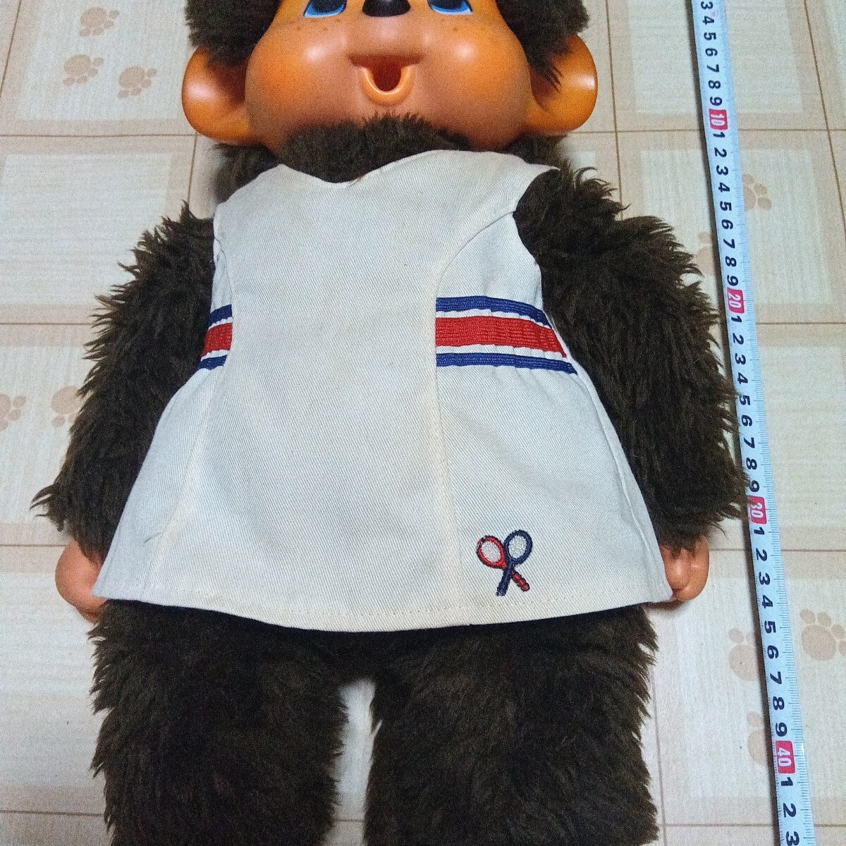 送料無料 モンチッチ テニスウェア 48cm 当時物 昭和レトロ 1974年製