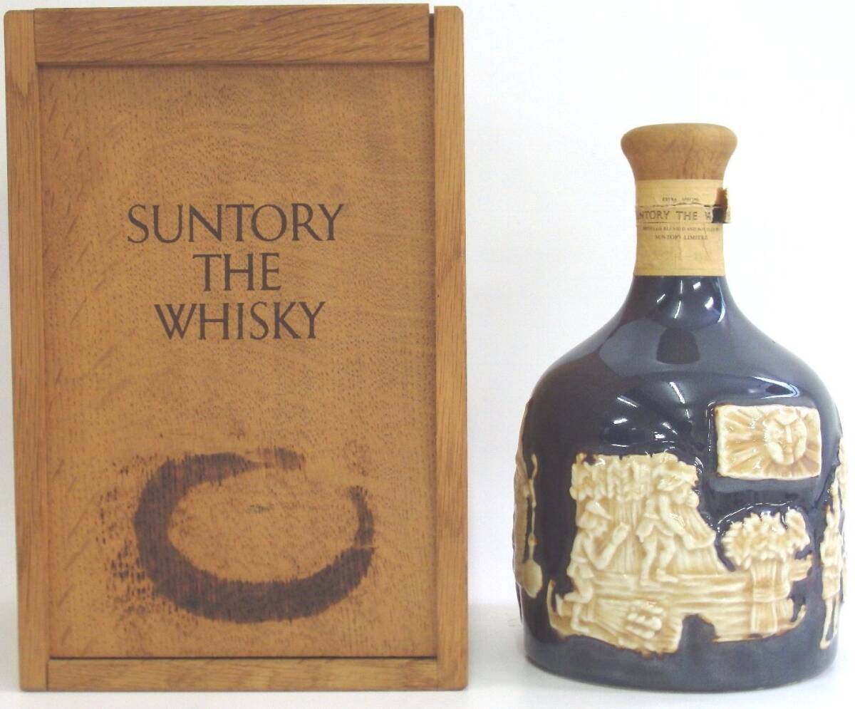 空瓶 SUNTORY 有田焼 色絵壽字宝尽文八角瓶 600ml 国産ウイスキー