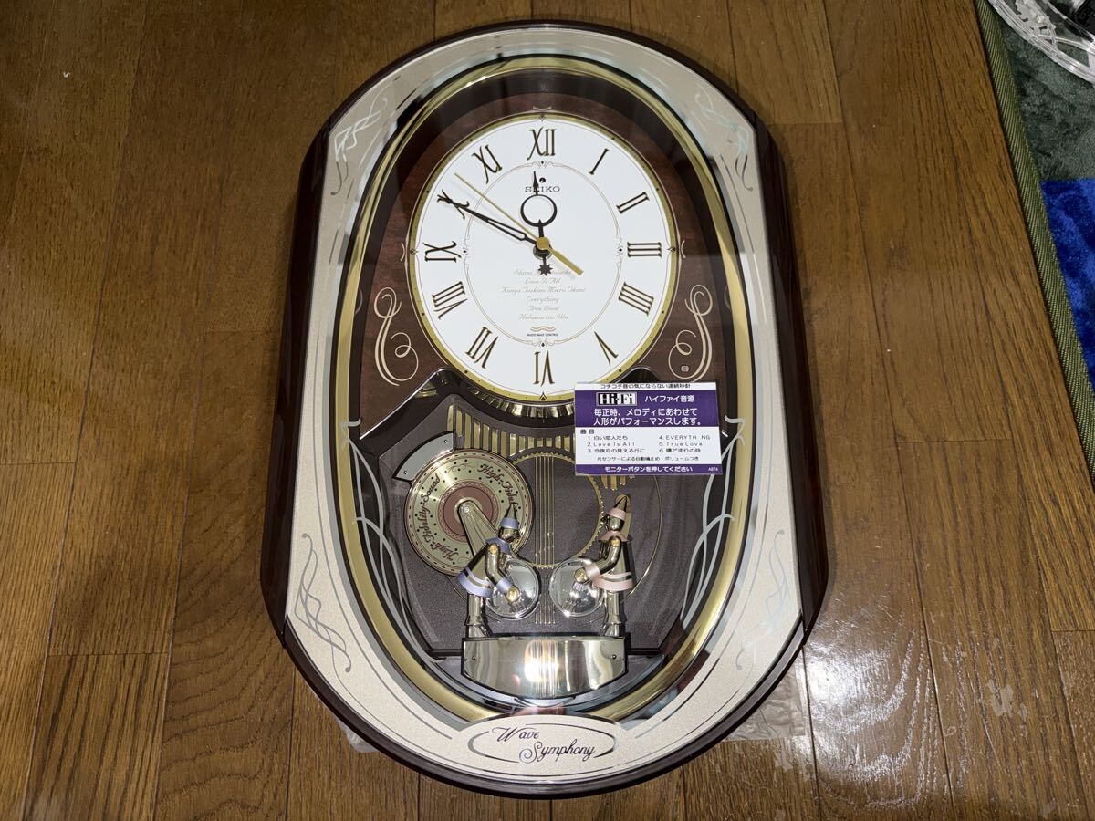 作動品】RE557B セイコー Wave Symphony からくり時計 掛け時計 電波