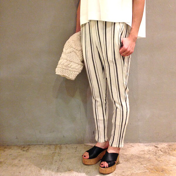 todayfulジャガードストライプパンツ