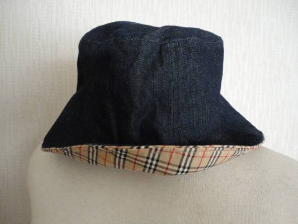 BURBERRYバーバリーブルーレーベル■帽子デニムノバチェック■