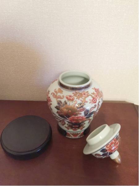 有田焼/古伊万里花篭/沈香壺/林九郎作/意匠登録出願済/飾り置物(伊万里