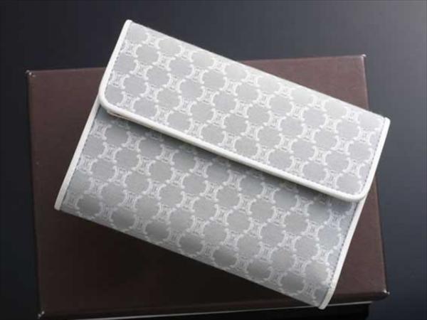 G3116 本物 FRANCE製 セリーヌ マカダム柄 三つ折 財布 良品