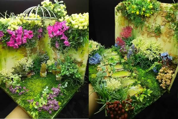 ミニチュアドールハウス ガーデン 庭 花 秘密の花園 2セット。 【公式