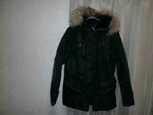 美品 ジルスチュアート N3B コート 黒 アライグマ ファー M