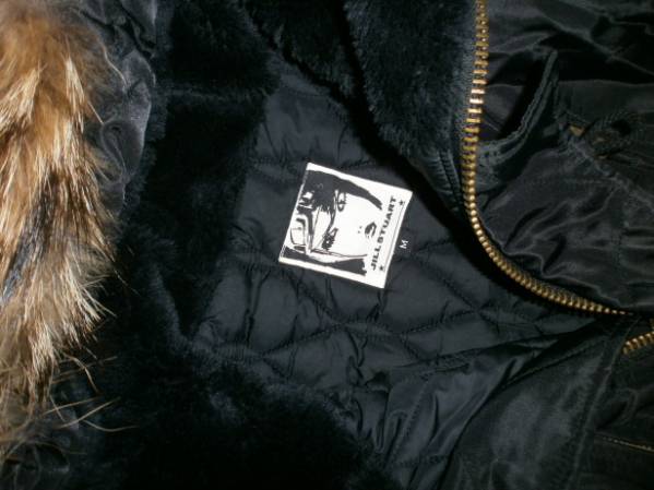 美品 ジルスチュアート N3B コート 黒 アライグマ ファー M