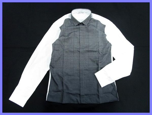 9352★未 Neil Barrett/ニールバレット シャツ/15/38/白/グレー