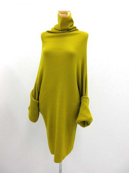 ヨウジヤマモト ワンピース ハイネック ニット 緑 3