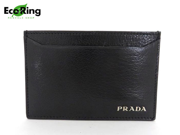 1円 美品 プラダ レザー マチなし カードケース ブラック BR250