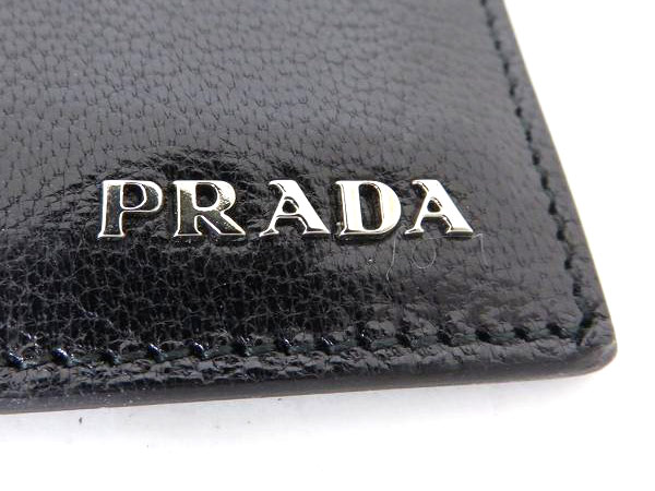 1円 美品 プラダ レザー マチなし カードケース ブラック BR250