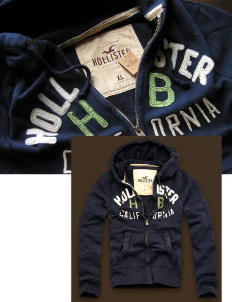 【既決USA】アバクロ&ホリスター【SurfersKnoll】フルジップ紺XL