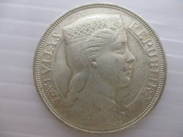 外貨 ラトビア 5ラッツ銀貨 5LATI 1931 計3枚 CR-06