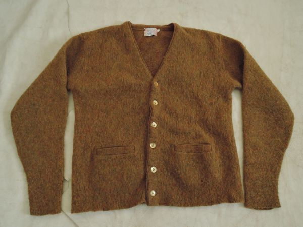 60’s ビンテージ モヘアウール カーディガン マスタードL