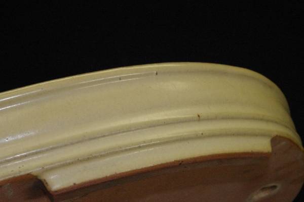 ★盆栽日和★　和鉢　黎鳳　白釉二重下帯楕円鉢　54.5㎝