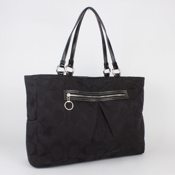 l149a【コーチ】シグネチャー トートバッグ 黒 F14863 2378