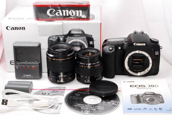 【極美品】Canon EF-M55-200mm F4.5-6.3 IS STM ☆極上美品☆Canon キヤノン EOS 30D+ダブルズームレンズ保証♪ ☆極上