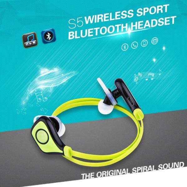 ワイヤレスBluetooth4.0スポーツイヤフォンマイク緑色_3