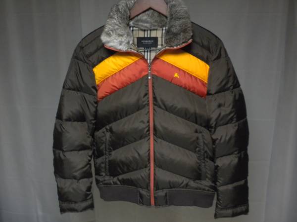 BURBERRY BLACK LABEL ラビットファー付ホワイトグースダウン M 【公式