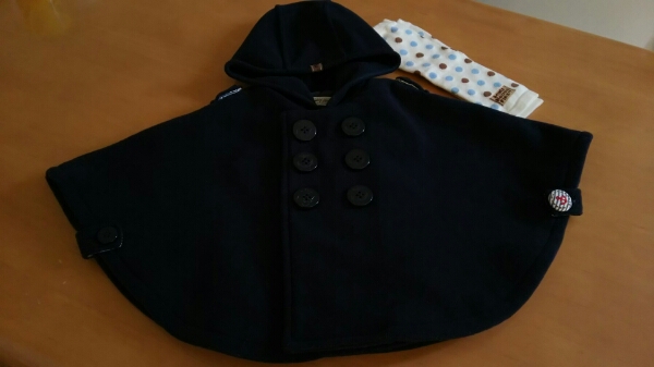 美品ミキハウスファーストコート風マント，ポンチョ，防寒着708085