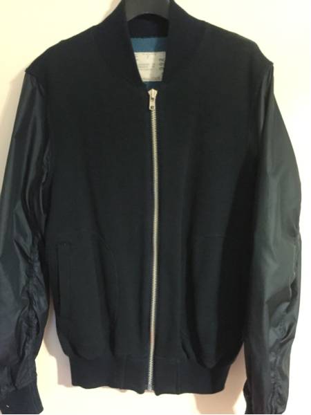 sacai man サカイ スウェット ma-1 ブルゾン 2 M ネイビー sacai