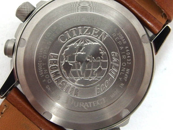 1円ジャンク品 シチズン エコドライブ レザー メンズ腕時計EX028