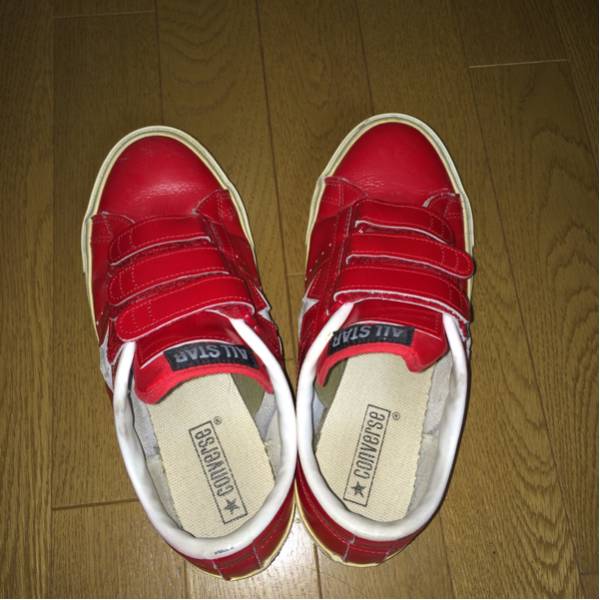 ワンスター ベルクロ コンバース 日本製 CONVERSE レッド - 赤×白 26 