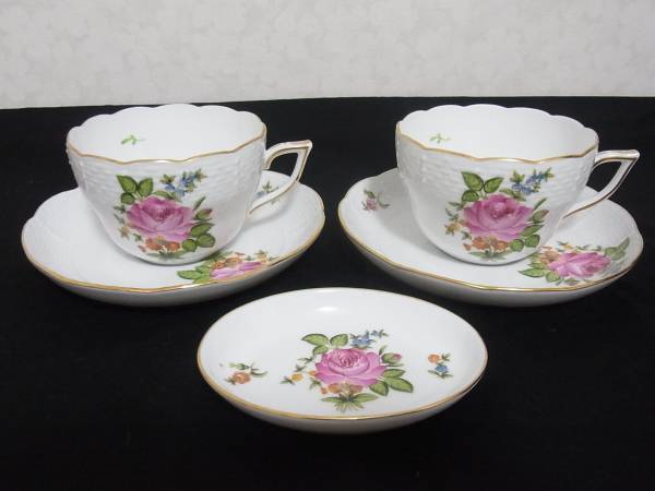 ヘレンド 花 カップ＆ソーサー ペア＆レモンプレート 未使用 ヘレンド