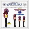 ③【BlueTeeGolf】USAフラッグ ニットHC 【BK-RD-WH】3本セットA
