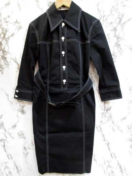 ピンキー&ダイアン ワンピース シャツ ストレッチ コットン 黒38
