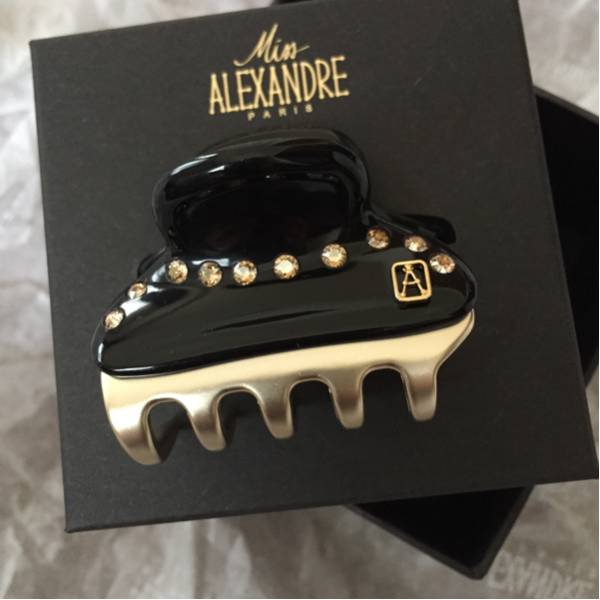 新品アレクサンドルドゥパリ クリップ 約4.5cm スワロ 黒