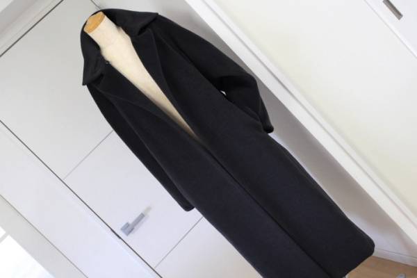 送料無料■美品マックスマーラ・チャコールのカシミア混コート36