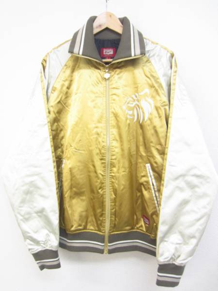【人気】 オニツカタイガー 中綿 スカジャン 金銀茶 XL
