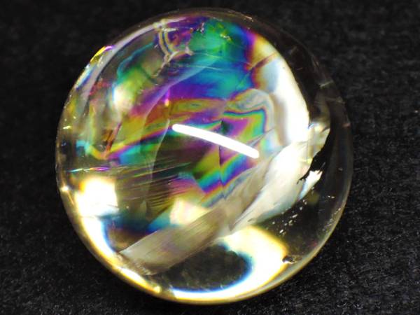 ★レインボースモーキークォーツ★虹煙水晶玉天然石丸玉 kamesan