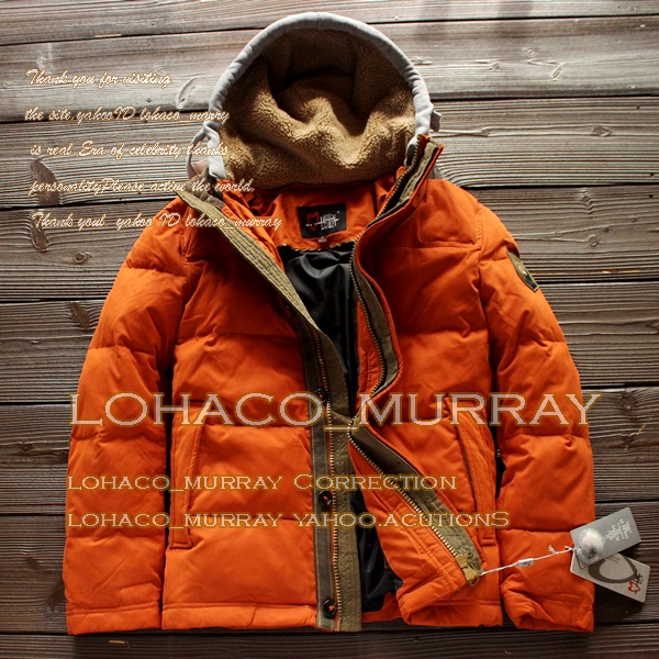 新品*L.H*メンズ フード脱着 ダウンジャケットM～S 橙(パーカー