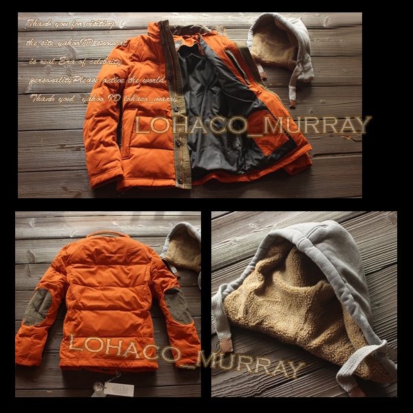 新品*L.H*メンズ フード脱着 ダウンジャケットM～S 橙(パーカー