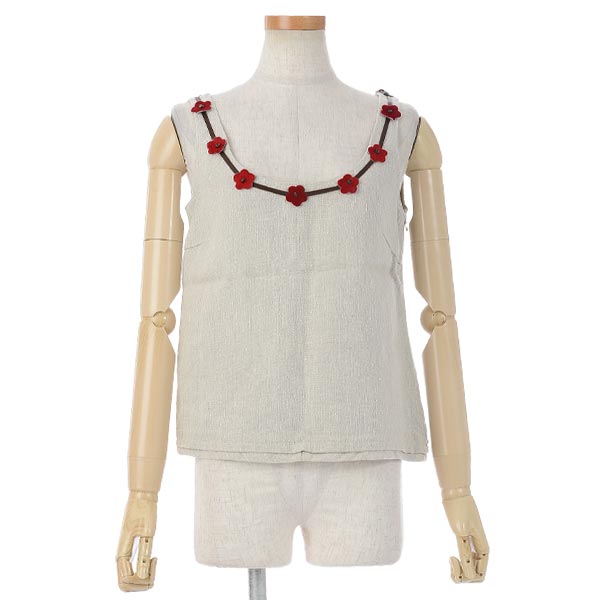 MARNI フラワー飾り付きノースリーブブラウス トップス 40