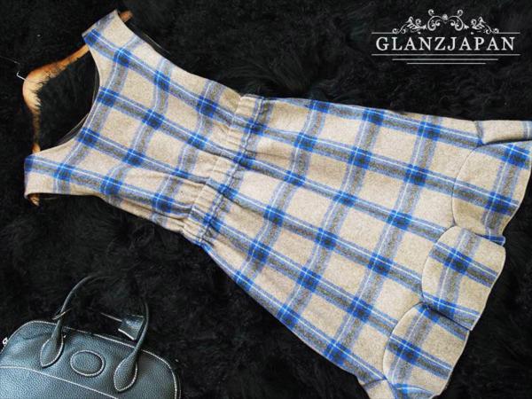 AY01*新作*13号XL*冬の定番タータンチェック柄フェミニンワンピ